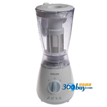 飞利浦（Philips）HR2004 搅拌机 蓝白色 简约设计 5瓣式刀片 2档速度调节